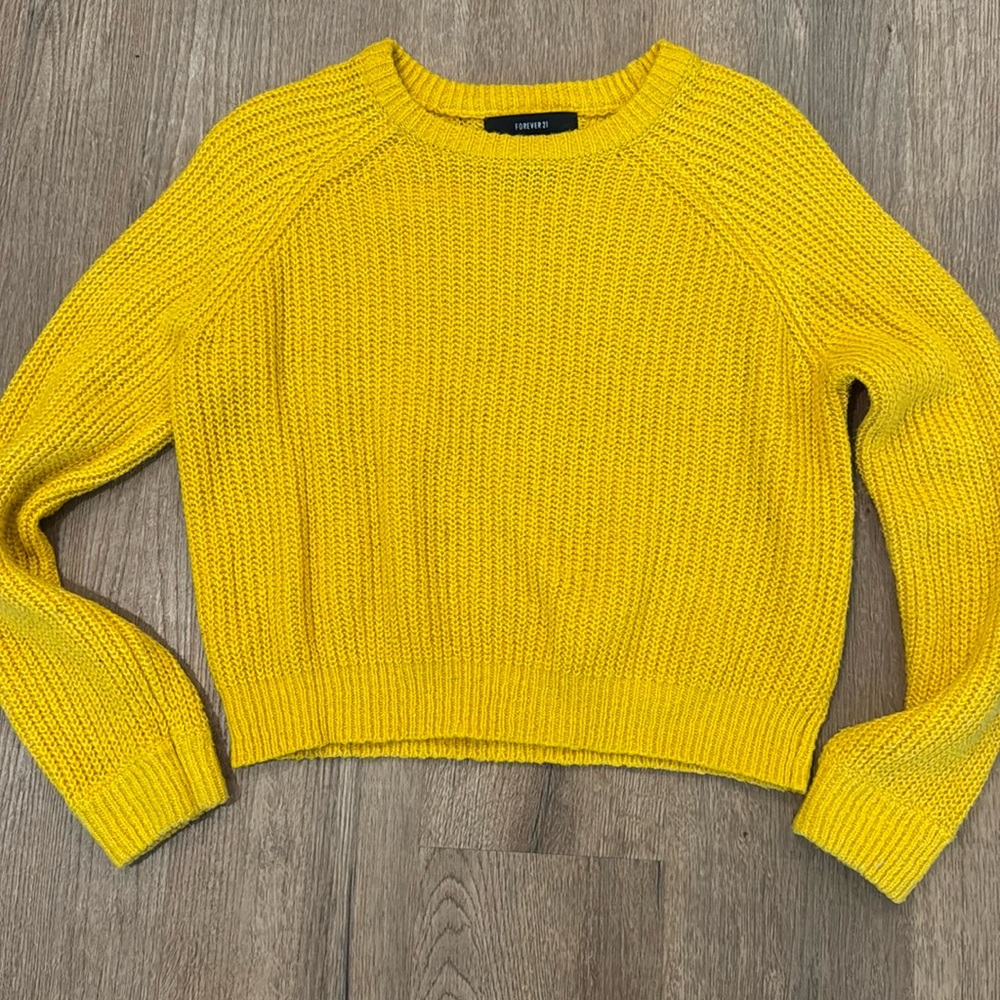 Forever21 Yellow Chunky Knit Sweater